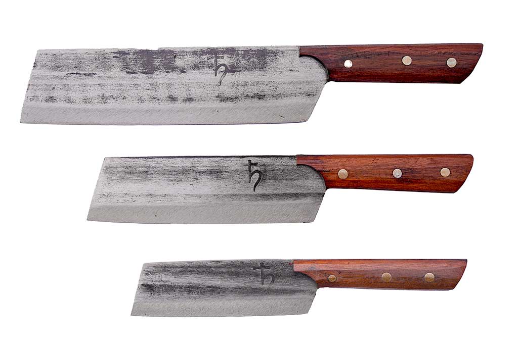 Mukimono, handgeschmiedetes Küchenmesser 22 cm